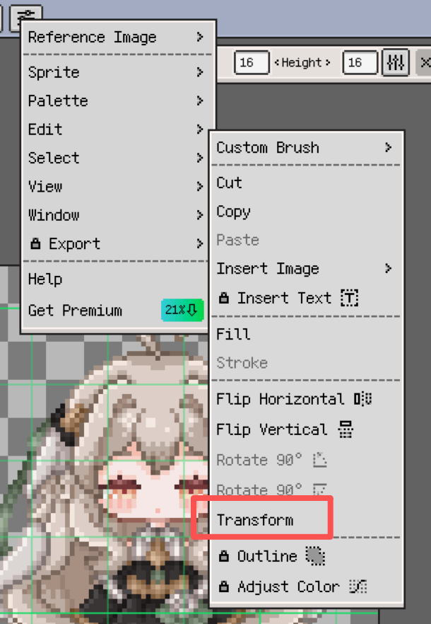 Edit Menu Free Transform
