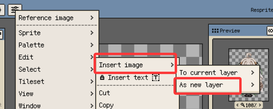 Import selected images as new layers