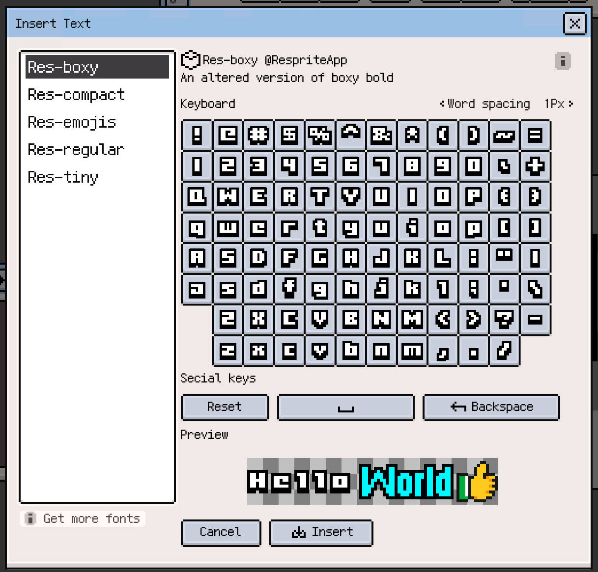 Resprite Font and Insert Text – Resprite | Pixel Art editor for iOS ...