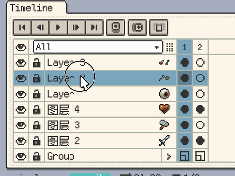 Select a range, then drag its border to move layers on desktop